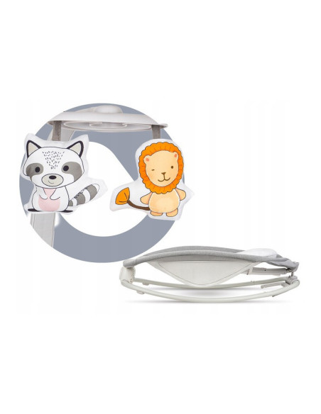 BN-LO-PASCAL_GREY_DOVE,Lionelo - Fotoliu balansoar cu vibratii, Pascal Scandi, Cu 12 melodii linistitoare, Pliabil, 80x49 cm, Gr