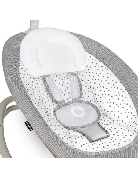 BN-LO-PASCAL_GREY_DOVE,Lionelo - Fotoliu balansoar cu vibratii, Pascal Scandi, Cu 12 melodii linistitoare, Pliabil, 80x49 cm, Gr