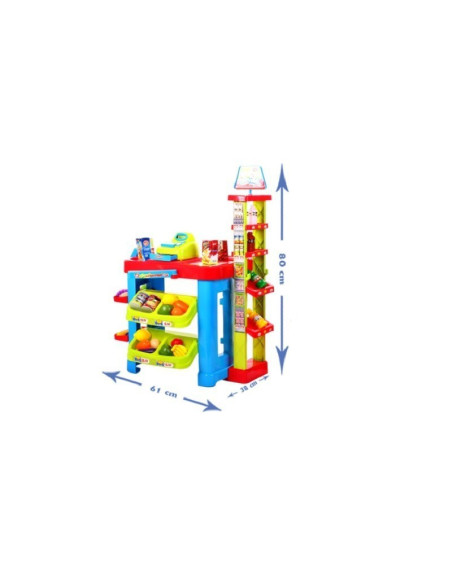5906190295668,Set de joaca MalPlay Supermarket pentru copii,casa de marcat,alimente si cos de cumparaturi, 80 cm