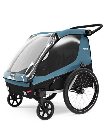 TA10102001,Remorca de bicicleta pentru transport copii, Thule, Courier, Aegean Blue, 2 locuri