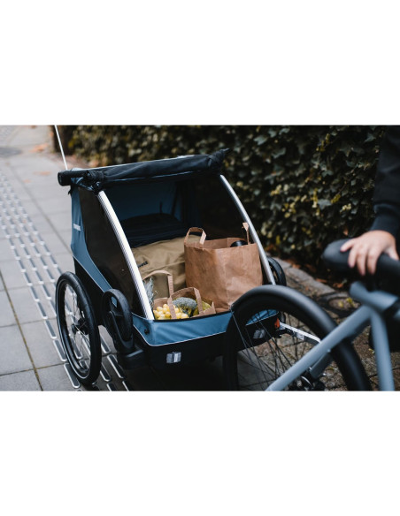 TA10102001,Remorca de bicicleta pentru transport copii, Thule, Courier, Aegean Blue, 2 locuri