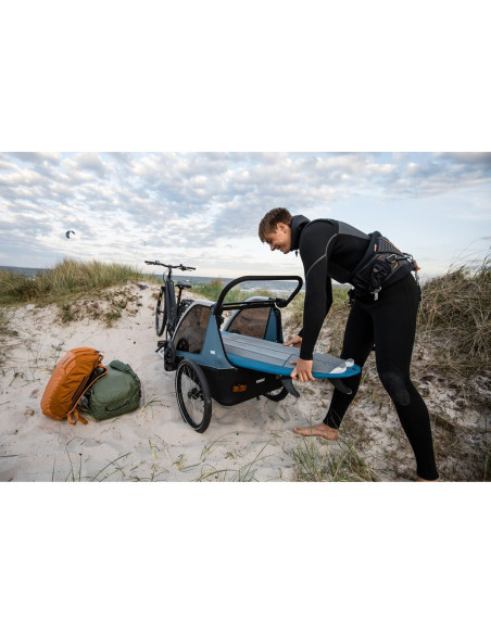 TA10102001,Remorca de bicicleta pentru transport copii, Thule, Courier, Aegean Blue, 2 locuri