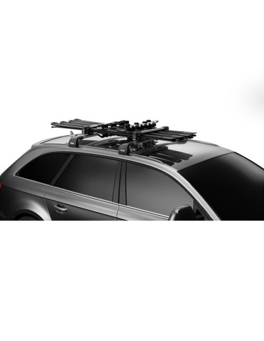 TA732400,Suport 4 perechi schiuri Thule SnowPack 7324 gri cu prindere pe bare transversale aluminiu cu profil T