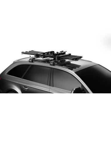 TA732200,Suport 2 perechi schiuri Thule SnowPack 7322 cu prindere pe bare transversale aluminiu cu profil T