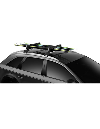 TA732406,Suport 4 perechi schiuri Thule SnowPack 7324 negru cu prindere pe bare transversale aluminiu cu profil T