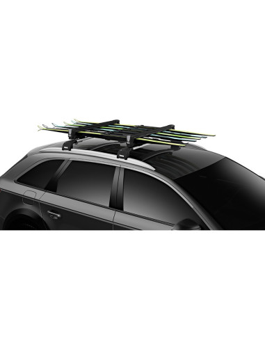 TA732607,Suport 6 perechi schiuri Thule SnowPack Black 7326 cu prindere pe bare transversale aluminiu cu profil T