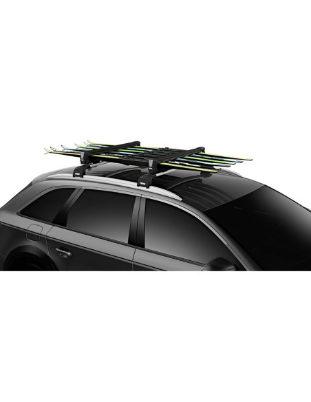 TA732607,Suport 6 perechi schiuri Thule SnowPack Black 7326 cu prindere pe bare transversale aluminiu cu profil T