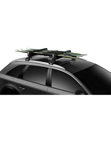 TA732507,Suport 5 perechi schiuri Thule SnowPack Extender 7325 Negru cu prindere pe bare transversale aluminiu cu profil T