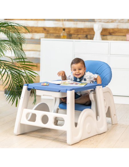 JU3003-K03-Blue,Scaun de masa transformabil Juju Eat&Play V2, Albastru
