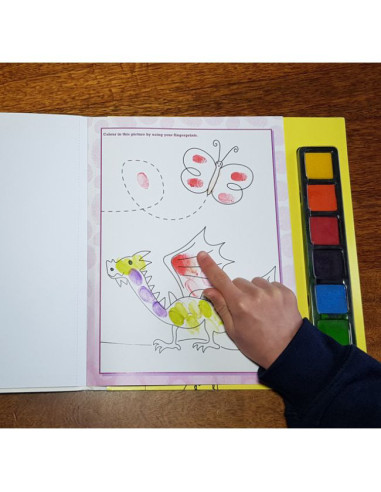 BB120,Carticica de colorat si pictat cu degetul - Unicorn