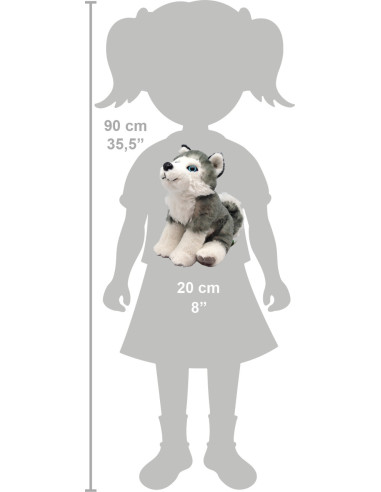 Catelus Husky - Jucarie Plus Wild Republic 20 cm,WR13435