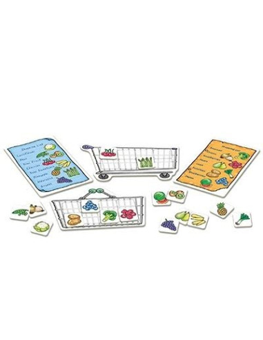 Joc educativ in limba engleza Lista de cumparaturi Fructe si