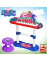 Keyboard electronic cu microfon si scaunel Peppa Pig,RG2353