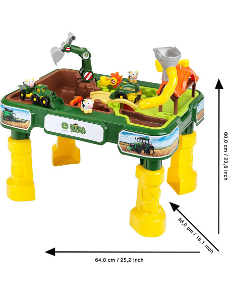 Masuta de joaca cu apa si nisip 2 in 1 - Ferma John Deere,TK3948