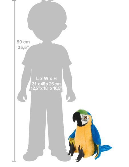 Papagal Macaw Galben - Jucarie Plus Wild Republic 30 cm,WR12248