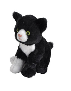 Pisica Alb cu Negru - Jucarie Plus Wild Republic 13 cm,WR25542 2