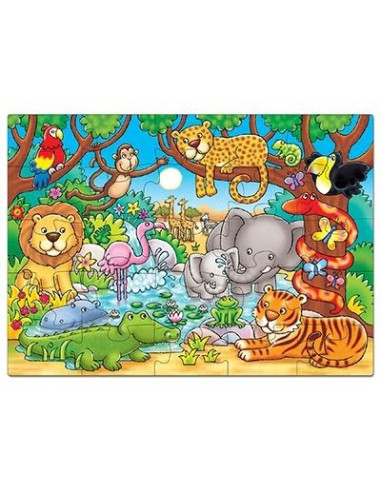 Puzzle cu activitati Cine este in jungla? WHO'S IN THE