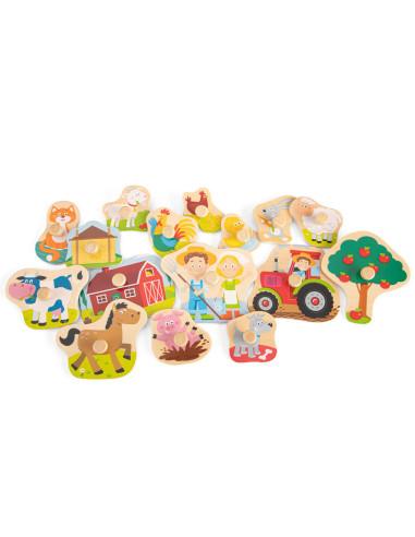 Puzzle lemn Ferma 17 piese NEW,NC10440