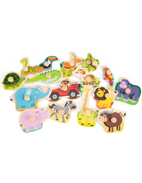 Puzzle lemn Safari 17 piese NEW,NC10441