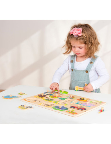 Puzzle lemn Safari 17 piese NEW,NC10441