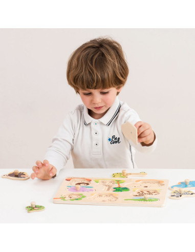 Puzzle lemn Safari 9 piese NEW,NC10431