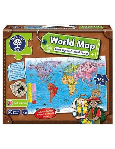 Puzzle si poster Harta lumii (limba engleza 150 piese) WORLD