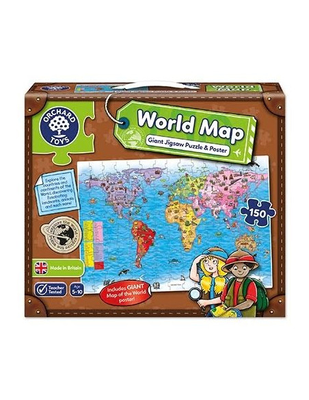 Puzzle si poster Harta lumii (limba engleza 150 piese) WORLD