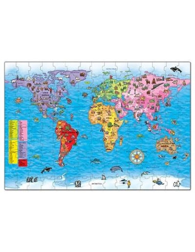 Puzzle si poster Harta lumii (limba engleza 150 piese) WORLD