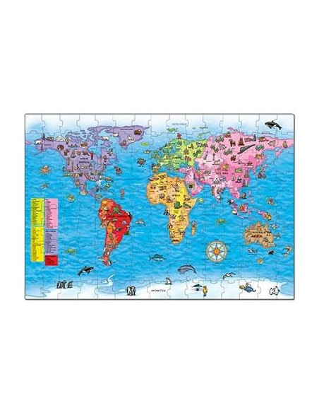 Puzzle si poster Harta lumii (limba engleza 150 piese) WORLD