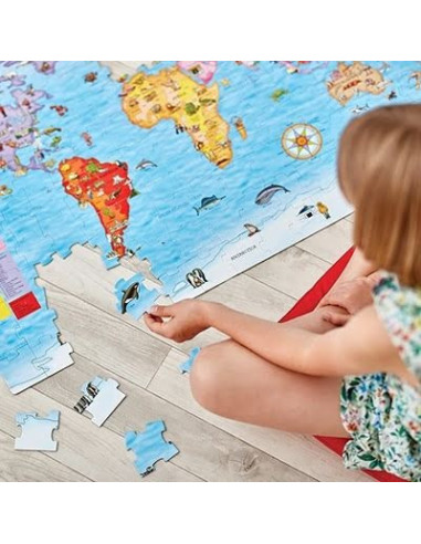 Puzzle si poster Harta lumii (limba engleza 150 piese) WORLD