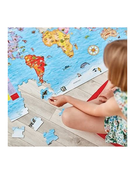 Puzzle si poster Harta lumii (limba engleza 150 piese) WORLD