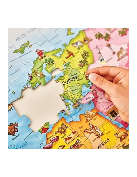 Puzzle si poster Harta lumii (limba engleza 150 piese) WORLD