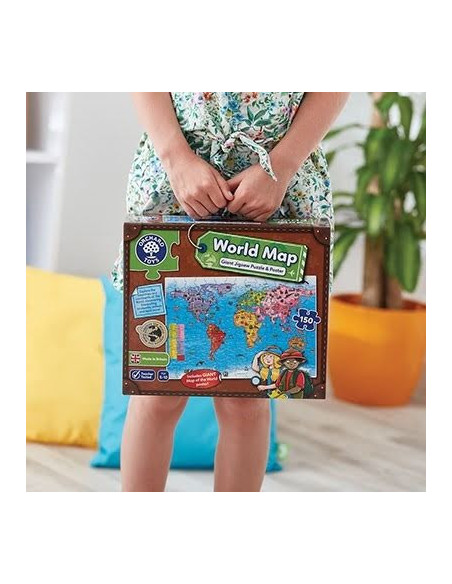 Puzzle si poster Harta lumii (limba engleza 150 piese) WORLD