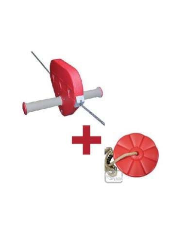 Tiroliana 'PARA" rosie + Leagan Monkey Rosu pentru Tiroliana 'PARA" rosie + Leagan Monkey Rosu pentru