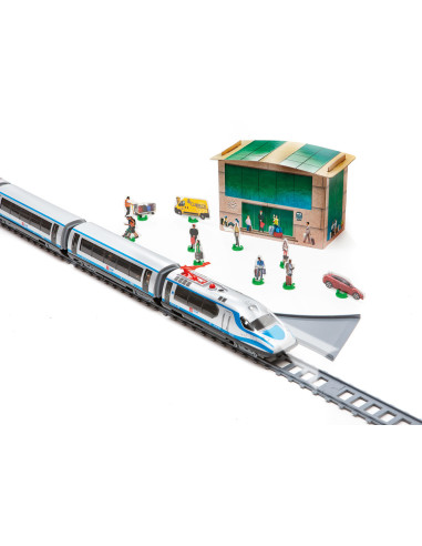 Trenulet electric High Speed cu statie, indicator de sina si
