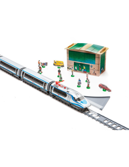 Trenulet electric High Speed cu statie, indicator de sina si