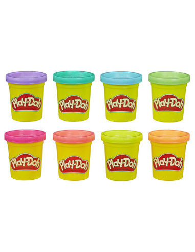 E5063,Play Doh Set 8 Borcanase Neon