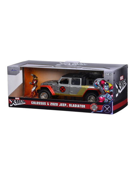 253223012,Jada Marvel Set Masinuta Metalica Jeep Gladiator Scara 1:32 Si Figurina Din Metal Colossus