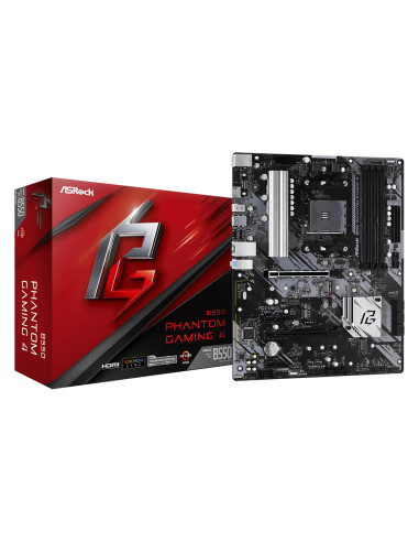 B550 PHANTOM GAM4,Placa de baza AsRock B550 Phantom Gaming 4 AM4, 4x DDR4, 2x PCIe x16, 2x PCIe 3.0 x1, 1x M.2, 6x SATA3 6Gbps
