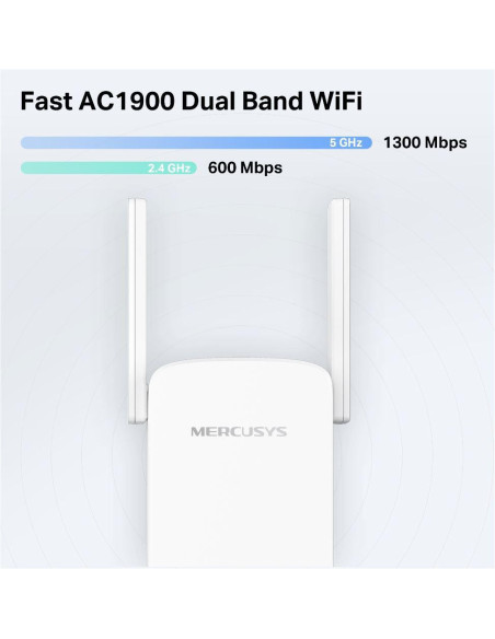 ME50G,Mercusys AC1900 Wi-Fi Range Extender ME50G, Dual-Band, Standarde Wireless: IEEE 802.11a/n/ac 5 GHz, IEEE 802.11b/g/n 2.4 G