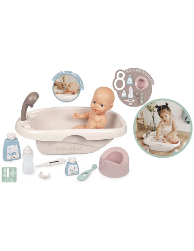 S7600220366,Set Smoby Baby Nurse cadita, olita si accesorii pentru papusi