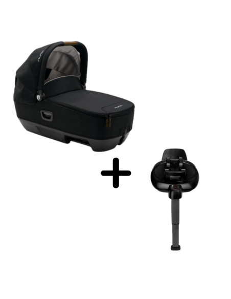BB-CS15900CVRGLSET,Nuna - Set Landou CARI next Caviar, 40-70 cm + Baza isofix BASE next i-Size pentru CARI next