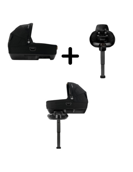 BB-CS15900CVRGLSET,Nuna - Set Landou CARI next Caviar, 40-70 cm + Baza isofix BASE next i-Size pentru CARI next