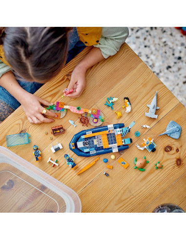 60377,Lego City Barca Pentru Scufundari De Explorare 60377