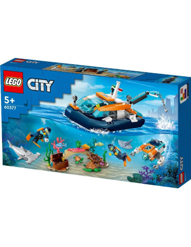 60377,Lego City Barca Pentru Scufundari De Explorare 60377