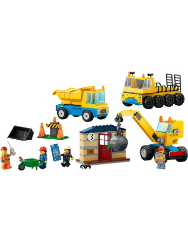 60391,Lego City Camioane De Constructie Si Macara Cu Bila Pentru Demolari 60391