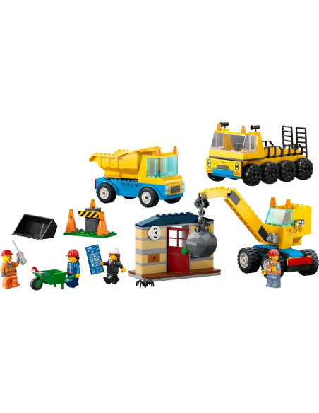 60391,Lego City Camioane De Constructie Si Macara Cu Bila Pentru Demolari 60391