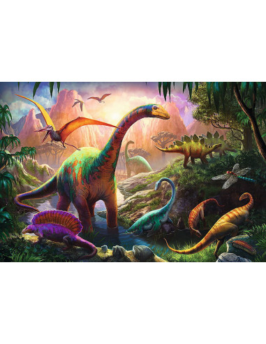 TR-16277,Puzzle Trefl 100 Pe Taramul Dinozaurilor