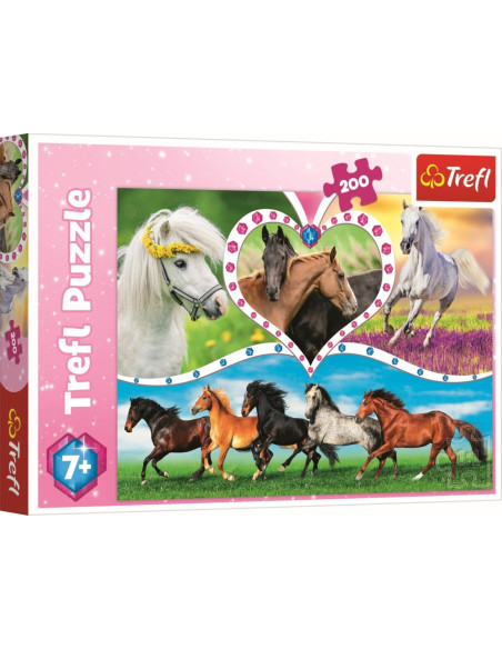 TR-13248,Puzzle Trefl 200 Frumosii Cai