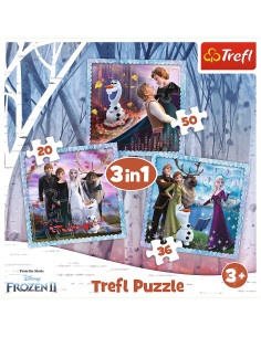 TR-34853,Puzzle Trefl 3in1 Frozen2 Regatul De Gheata